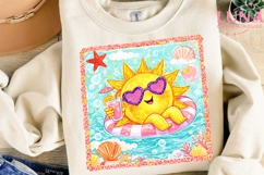 Cute Summer Sun Pool Float PNG, Beach Clipart, Tropical Sun Product Image 3
