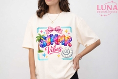 Summer Vibes PNG, Beach Sublimation PNG, Tropical Palm Tree Product Image 1