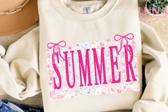 Summer Floral Bows PNG, Coquette Summer PNG, Pink Floral PNG Product Image 2