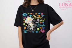Ocean Jellyfish Waves and Wonder PNG, Sea Life Clipart PNG Product Image 3
