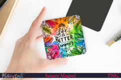 Square Magnet Design | Beach Quote | better in summer Product Image 1