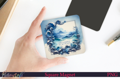 Square Magnet Design | Beach Quote | just add the ocean Product Image 1