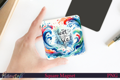 Square Magnet Design | Summer Quote | my heart belongs to Product Image 1