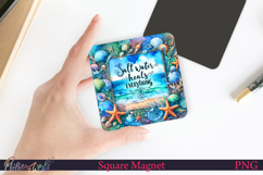 Square Magnet Design | Summer Quote | salt water heals every Product Image 1