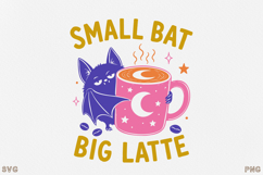 Halloween Bat Coffee Cup SVG PNG Cute Latte Design Product Image 1