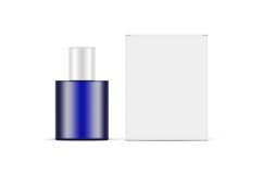 Small Blue Cosmetic Bottle Mockup With Packaging Box Product Image 1