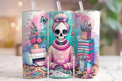 Small Business Babe Tumbler, Girl Boss Tumbler, Skeleton PNG Product Image 1
