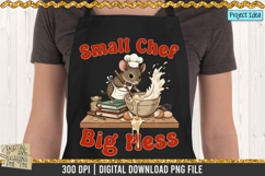 Whimsical mouse chef baking PNG design for sublimation projects