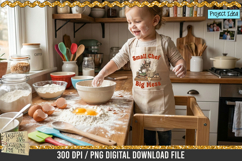 Whimsical mouse chef baking PNG design for sublimation projects