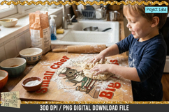 Whimsical mouse chef baking PNG design for sublimation projects