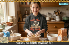 Whimsical mouse chef baking PNG design for sublimation projects