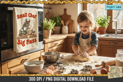 Whimsical mouse chef baking PNG design for sublimation projects