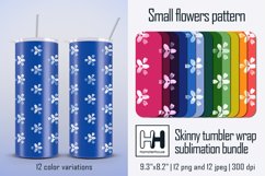 Small flowers pattern skinny tumbler wrap sublimation Product Image 1