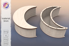 Ramadan Crescent Gift Box SVG, Moon Box Template for Laser Product Image 1