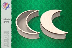 Flat Crescent Ramadan Box SVG, Laser Cut Template Product Image 1