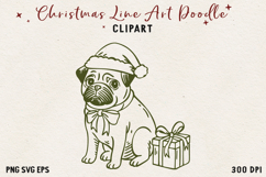 Vintage Hand-Drawn Christmas Illustration| Line Art Clipart Product Image 1