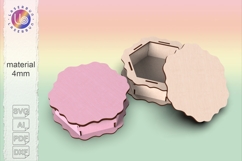 Scalloped Hexagon Laser Cut Box SVG File 19x20x7cm Product Image 1