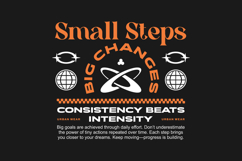 Small Steps Big Changes Urban Typography T-shirt Design Product Image 1