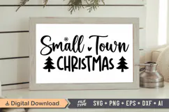 Small Town Christmas Sign SVG, Farmhouse Christmas Sign Product Image 1
