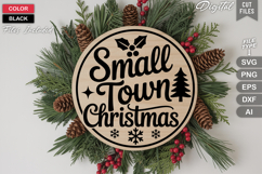 Small Town Christmas SVG | Christmas Round Sign SVG | Xmas Product Image 3