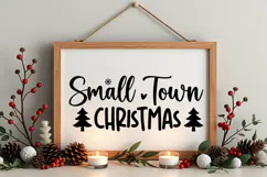 Small Town Christmas Sign SVG, Farmhouse Christmas Sign Product Image 4