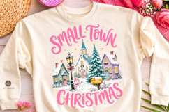Small Town Christmas Png,Pink Christmas Design Product Image 1