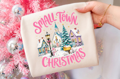 Small Town Christmas Png,Pink Christmas Design Product Image 2