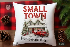 Small Town Farmhouse Cheer PNG | Christmas Sublimation Product Image 1
