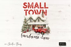 Small Town Farmhouse Cheer PNG | Christmas Sublimation Product Image 3