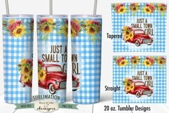 20 oz Skinny Tumbler Sublimation | Small Town Girl Red Truck Product Image 1