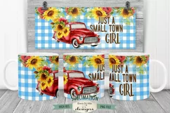 Small Town Girl Truck Mug Wrap Sublimation | 11 & 15 oz PNG Product Image 1