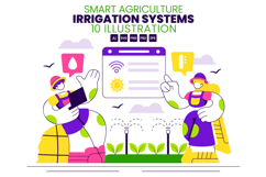 10 Smart Agriculture Irrigation Systems Illustration Product Image 1