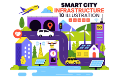 10 Smart City Infrastructure Illustration Product Image 1