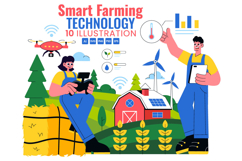 10 Smart Farming Technology Illustration Product Image 1