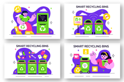 10 Smart Recycling Bins Illustration Product Image 3