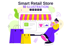 10 Smart Retail Store Illustration Product Image 1