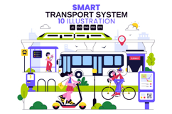 10 Smart Public Transport System Illustration Product Image 1
