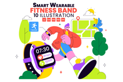 10 Smart Wearable Fitness Band Illustration Product Image 1