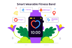 10 Smart Wearable Fitness Band Illustration Product Image 4