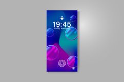Smartphone screen with colorful abstract bubble wallpaper Product Image 2
