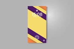 Smartphone screen with colorful geometric abstract wallpaper Product Image 1