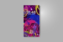 Smartphone screen with colorful watercolor abstract design Product Image 2