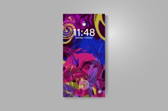 Smartphone screen with colorful watercolor abstract design Product Image 1