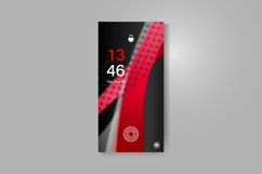 Smartphone screen with dynamic abstract wavy wallpaper Product Image 1