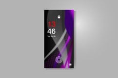 Smartphone screen with dynamic abstract wavy wallpaper Product Image 2
