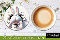 Smashed Wall Coaster - Easter Bunny Round Coaster Design