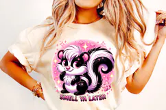 Smell Ya Later PNG, Whimsical Skunk Clipart, Sarcastic PNG Product Image 1