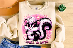 Smell Ya Later PNG, Whimsical Skunk Clipart, Sarcastic PNG Product Image 3