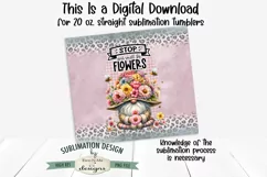 Stop and Smell the Flowers Gnome 20oz Seamless Tumbler Wrap Product Image 3