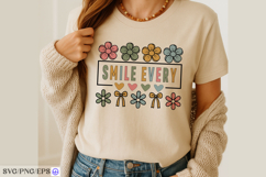 Smile Every SVG Inspirational Daisy Positive Quote PNG Product Image 2